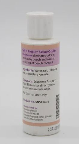 Safe n' Simple Assure C Odor Eliminator Clear Bottle