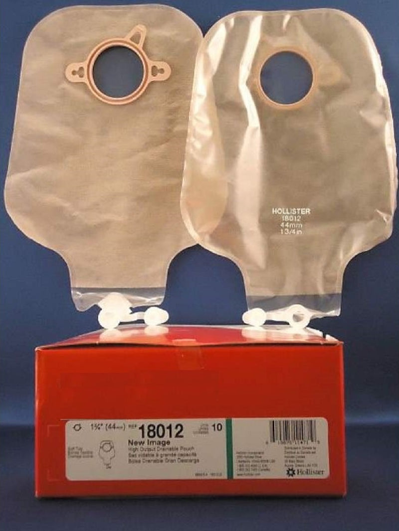 Hollister New Image 12" Two-Piece High Output Drainable Ostomy Pouch Box of 10